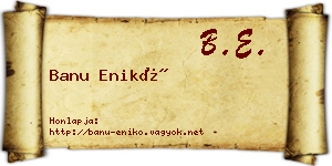 Banu Enikő névjegykártya