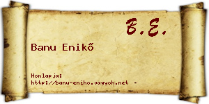 Banu Enikő névjegykártya